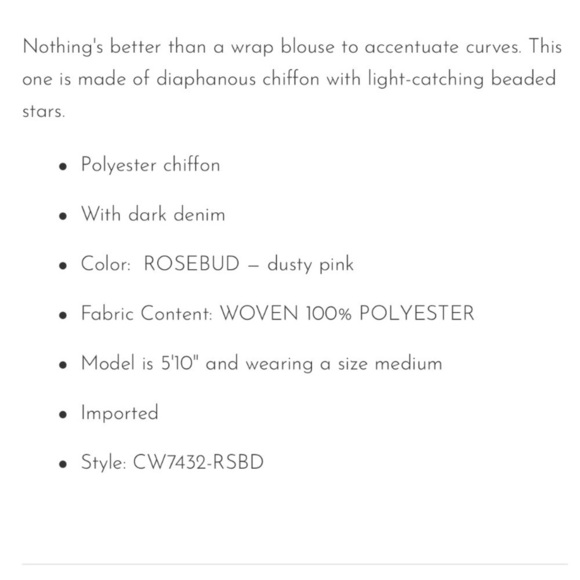 Chaser Beaded Star Wrap Top XS - Picture 4 of 8